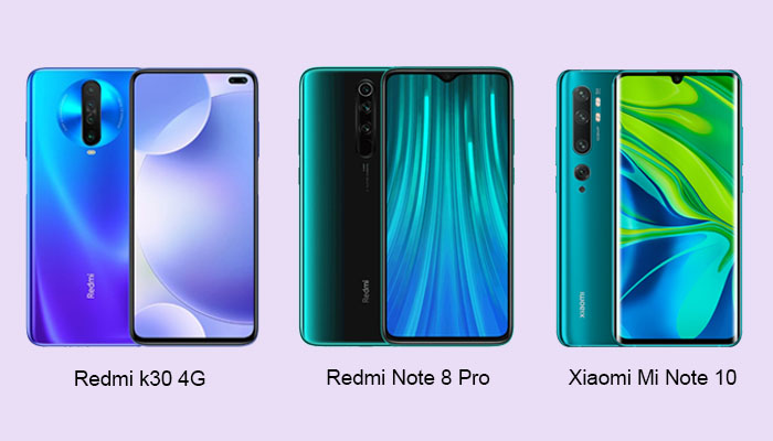 Redmi k30 4G vs Redmi Note 8 Pro vs Xiaomi Mi Note 10